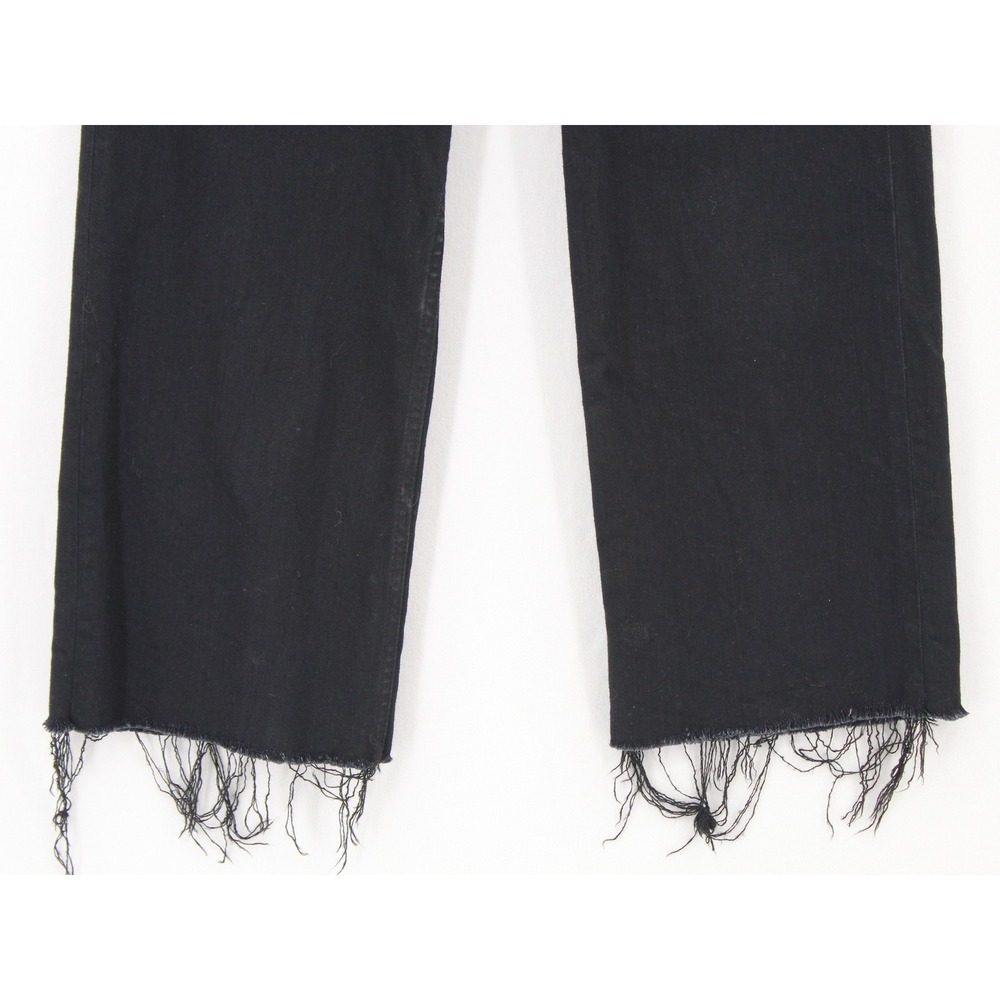 Reformation Emma High Rise Wide Leg Jeans womens 27 Raw Frayed Hem Black Edgy - Picture 2 of 12